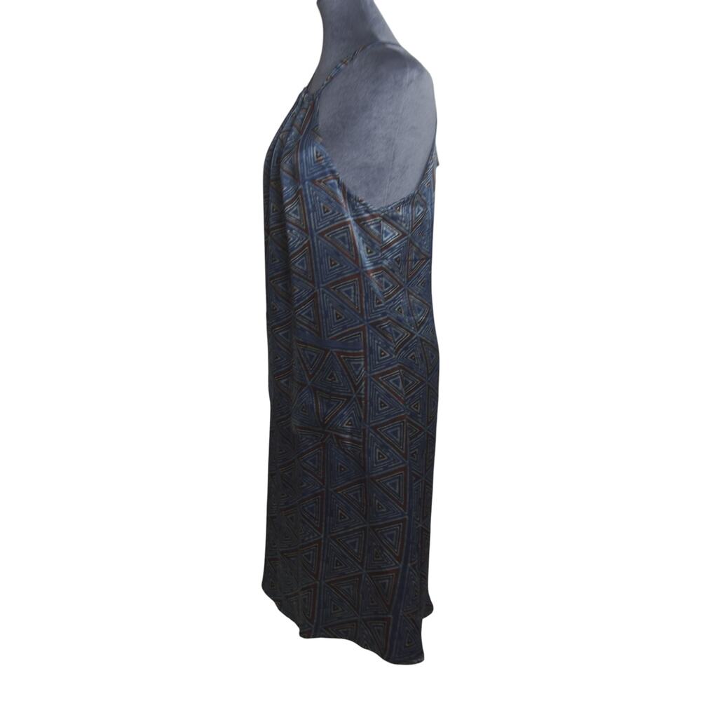 Gramatas Navy Velvet Halter Dress XL NWT Geometric Boho Pockets Slow Fashion - Picture 3 of 11